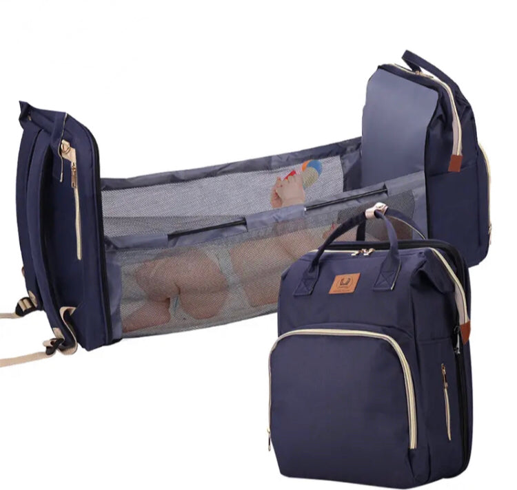New Foldable Sleepover Mom Bag, Multifunctional Baby Diaper Storage Bag, Large Capacity Crib Stroller Backpack New Foldable Sleepover Mom Bag, Multifunctional Baby Diaper Storage Bag, Large Capacity Crib Stroller Backpack